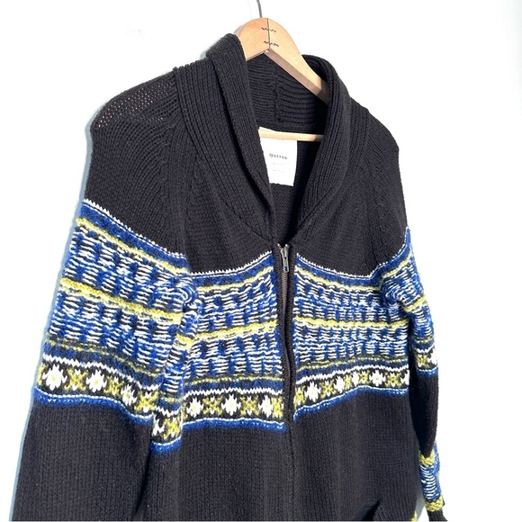Anthropologie Sparrow Fairisle Front Zip Cardigan Sweater Size Large - Picture 3 of 10